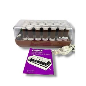 Vintage Clairol Custom CareSetter HF-20 20 Velvet Hot Rollers Book Clips Tested